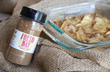 a casserole dish filled with scalloped potatoes