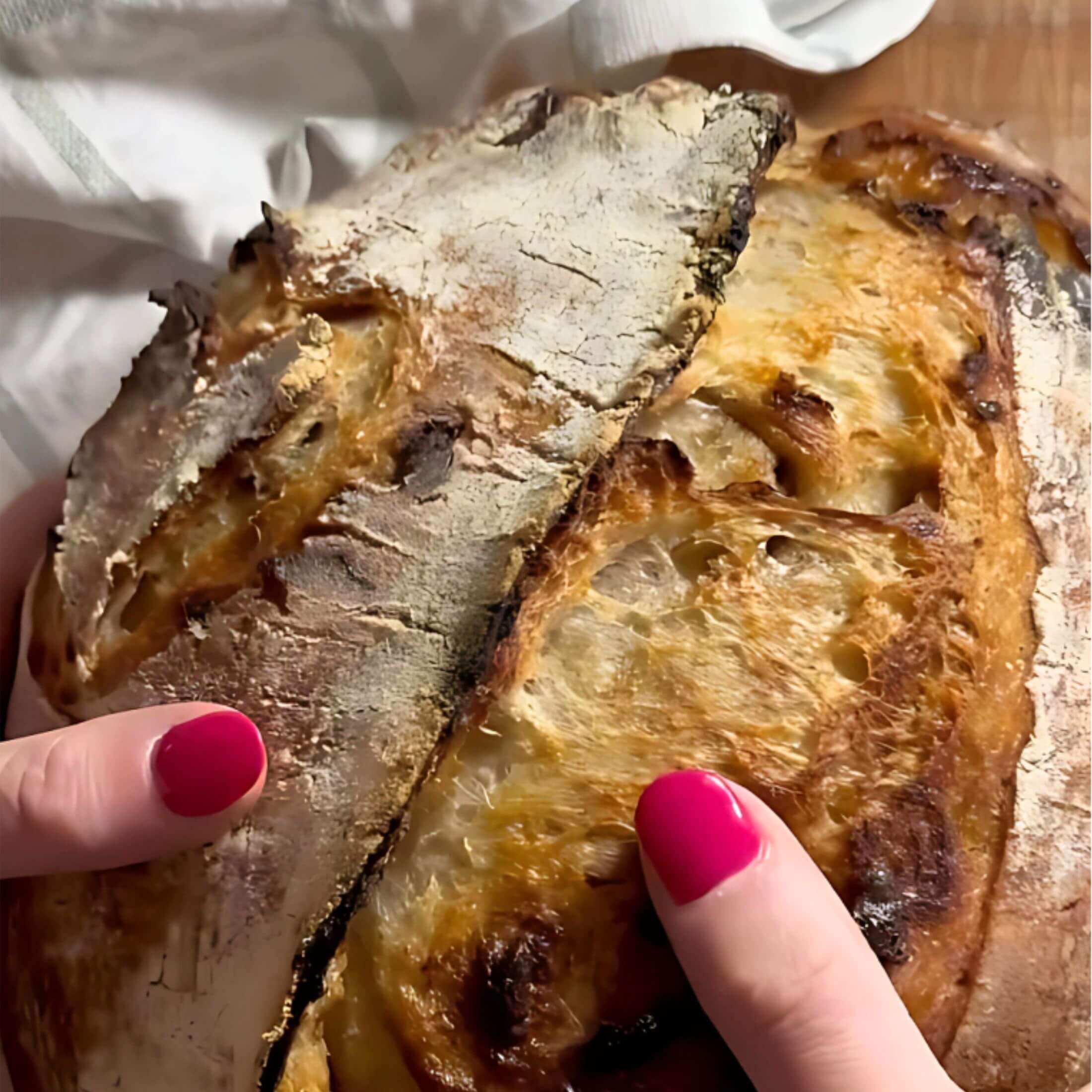 Loaf of Sourdough Bread with a heart carved in the crust