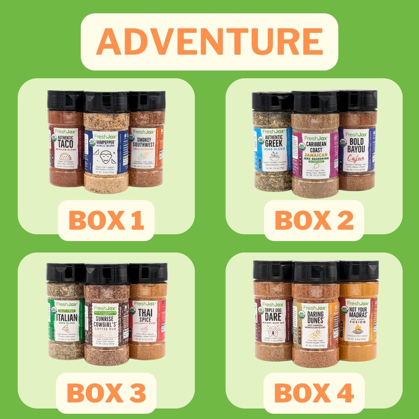 Adventure ReFresh Full Box List