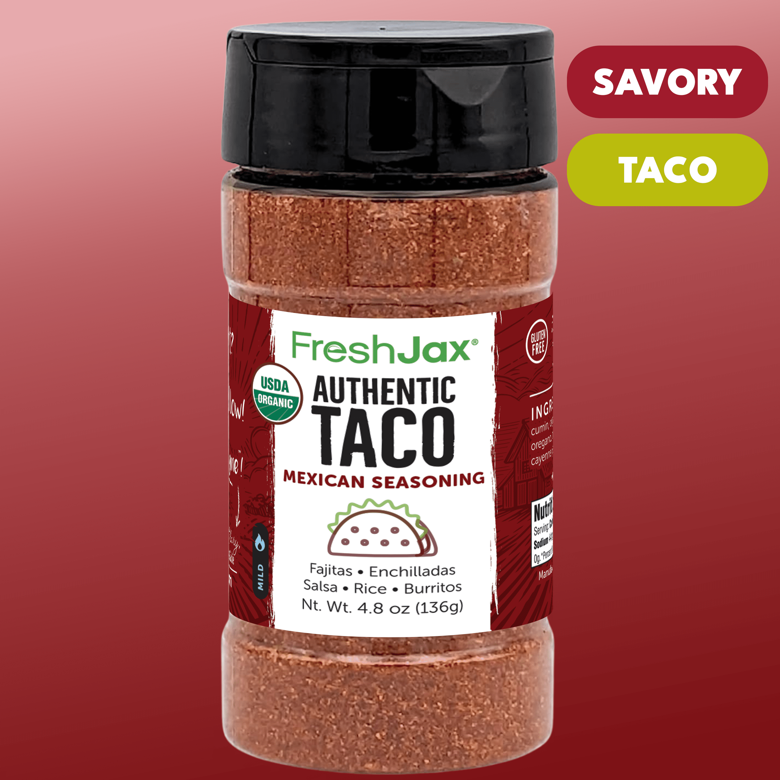Organic Taco Seasoning – Low Sodium Authentic Mexican Spice Blend