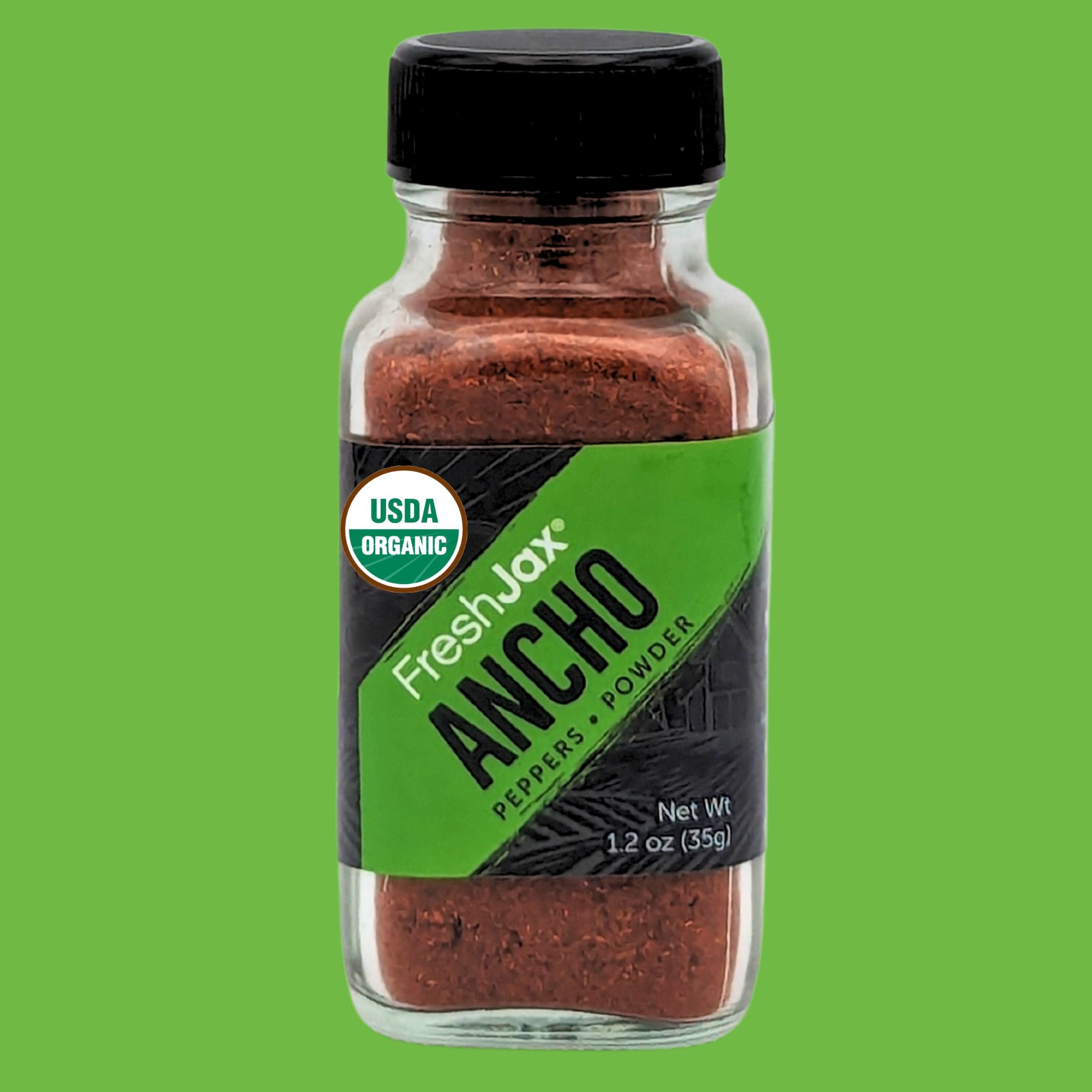 FreshJax Organic Spices Ancho Pepper Sampler Size Bottle
