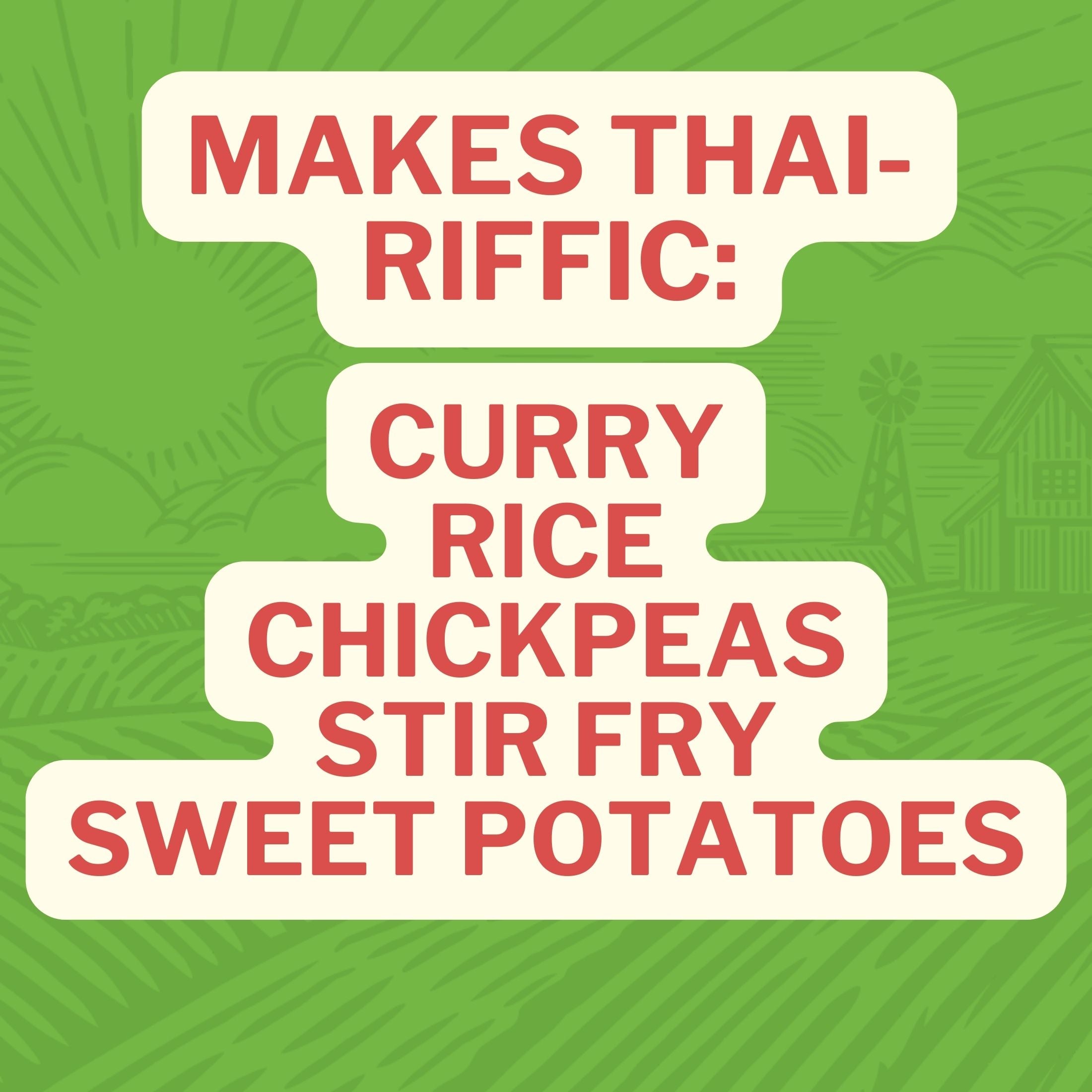 Makes Thai-riffic: Curry Rice Sauces Chickpeas Stir Fry Sweet Potatoes
