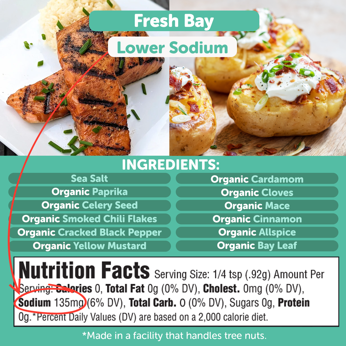 Organic Fresh Bay Sea Seasoning – Bold Coastal Flavor, Less Sodium