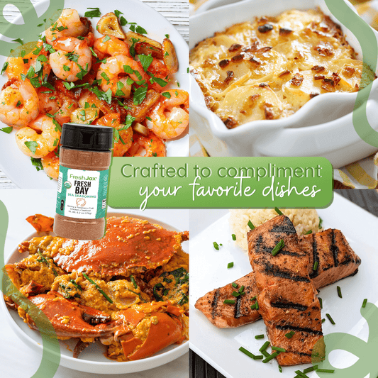 Fresh Bay Sea Blend recipe – coastal seasoning for seafood, chowders, and veggies
How to use Fresh Bay Sea Blend – flavorful recipe for fish, shrimp, and crab dishes
Seafood seasoning recipe with Fresh Bay Sea Blend – perfect for ocean-inspired meals
Recipe using Fresh Bay Sea Blend – bold, herby spice mix for grilling or roasting seafood