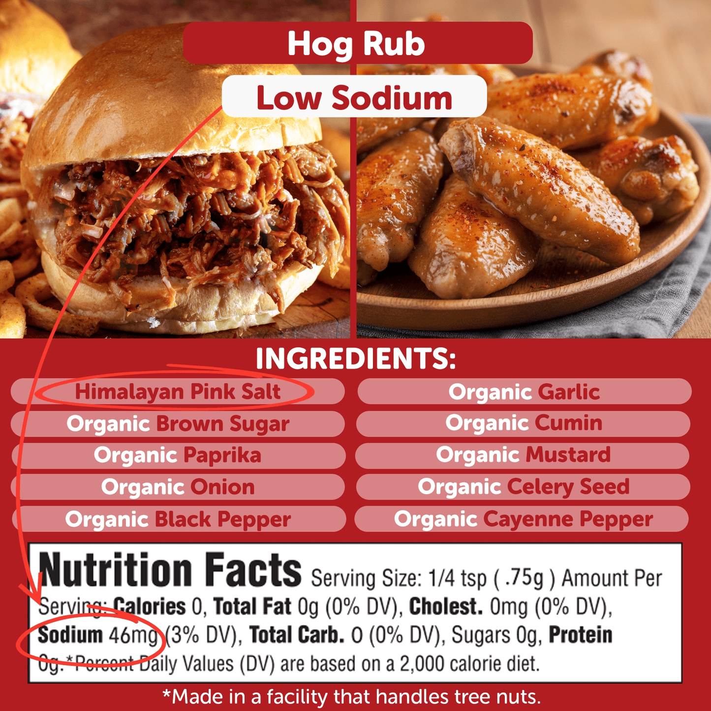 Organic Hog Rub – Low Sodium Sweet & Smoky Pork BBQ Seasoning