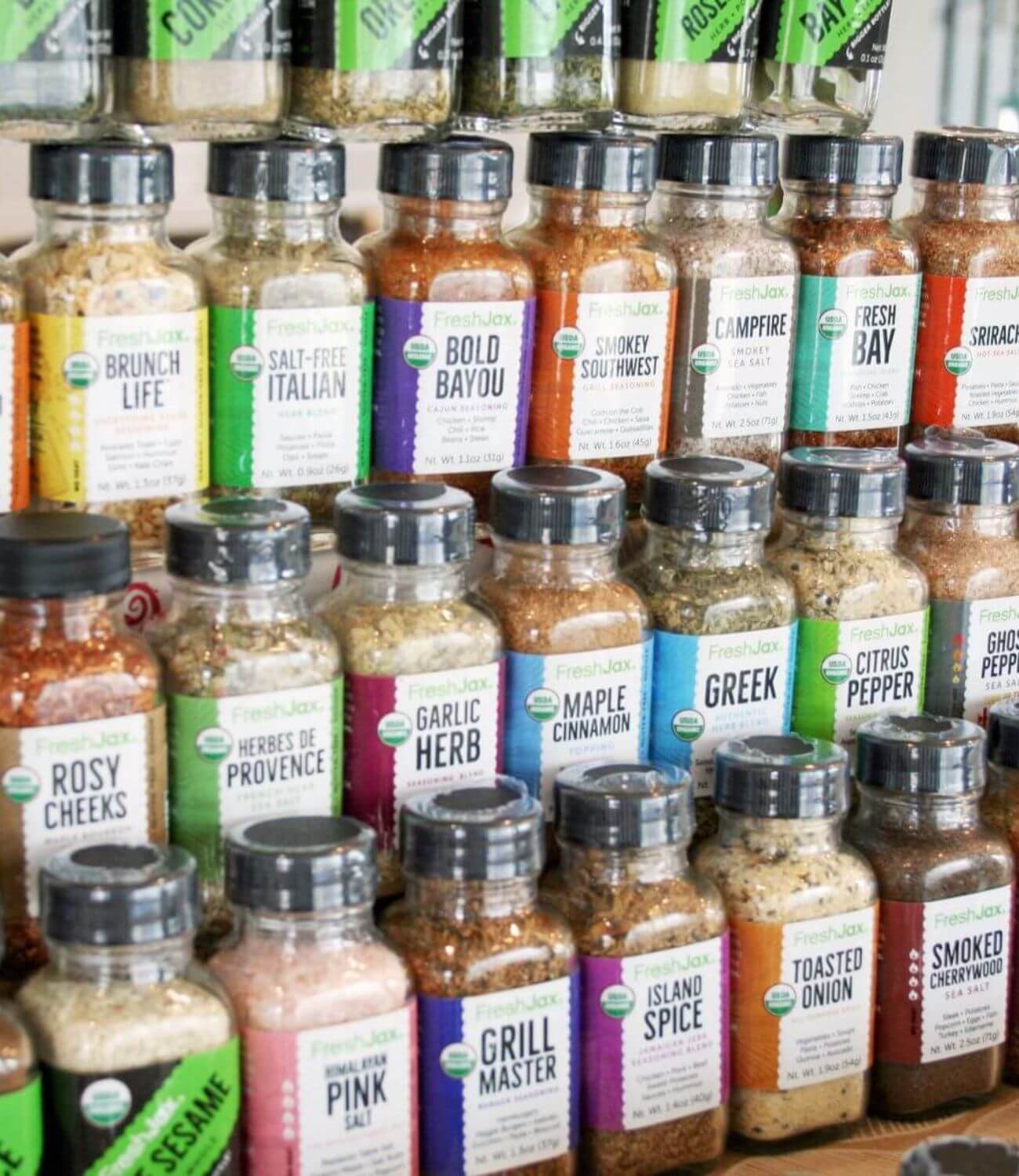 FreshJax Spices on display at a retail store