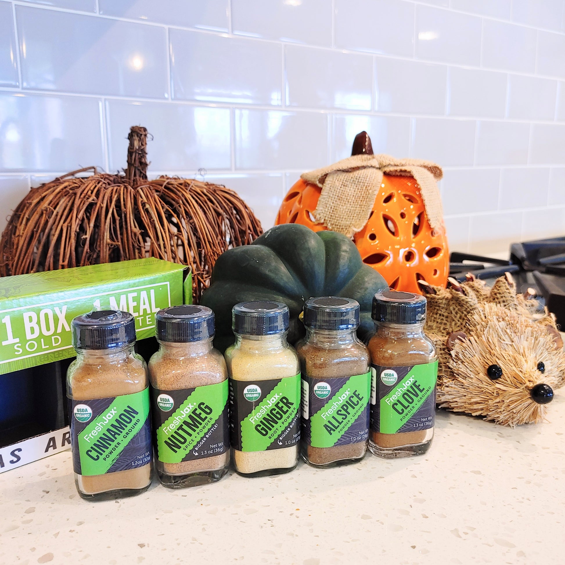 Spice Gift Set with Cinnamon Nutmeg Ginger Allspice Clove