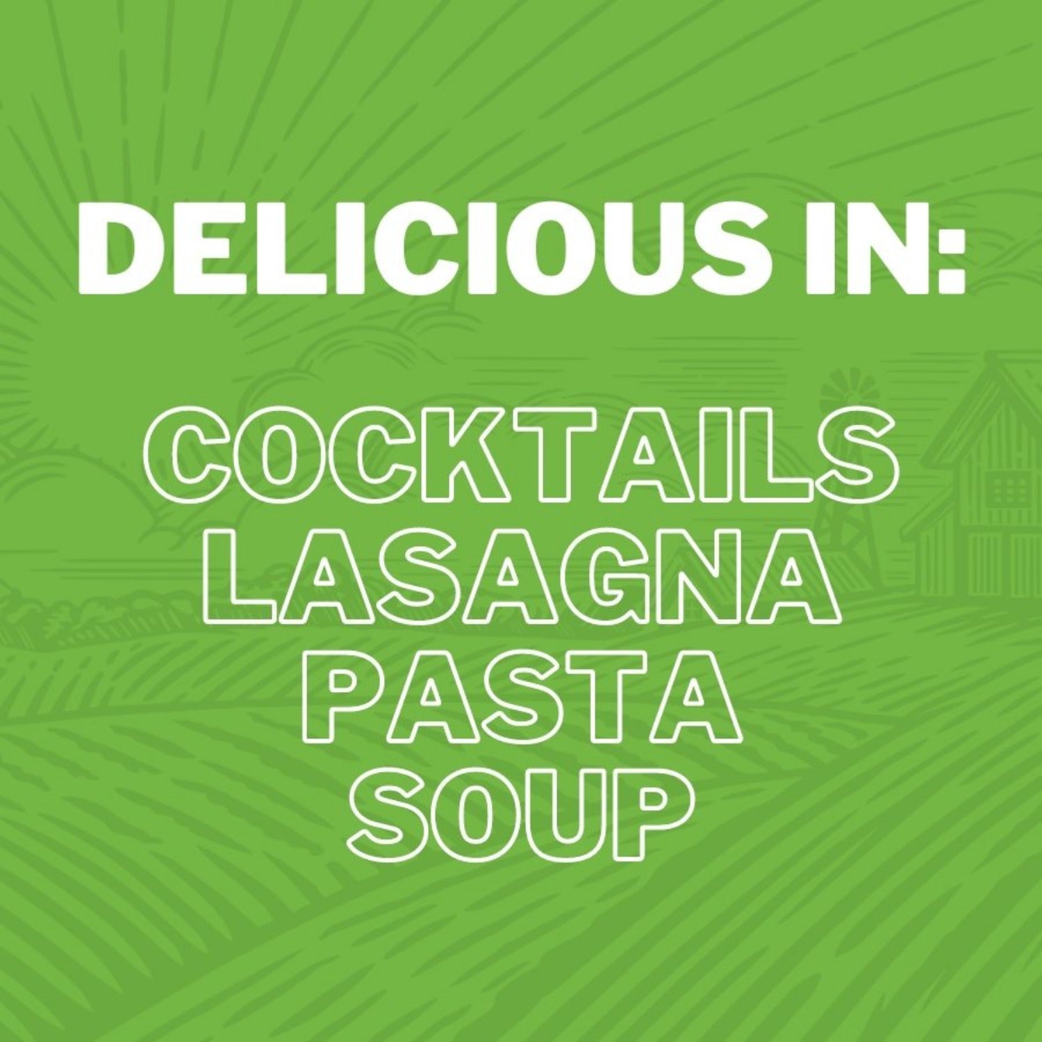 Delicious in: Cocktails Lasagna Pasta Soup