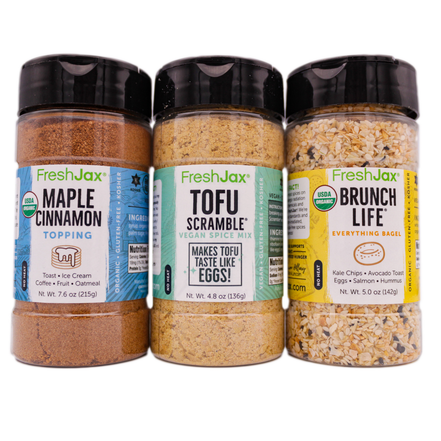 Vegan Brunch Seasoning Set - 3 Bottles of Awesome Breakfast Spices