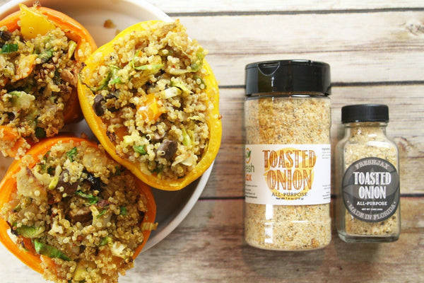 Hillary's Cranberry Walnut Quinoa Stuffed Peppers