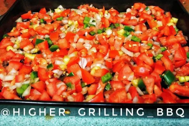 A bowl of pico de gallo salsa