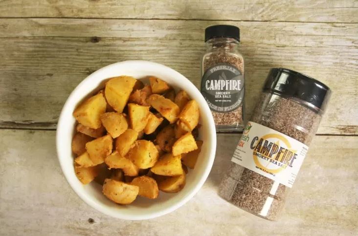 Home fries with campfire seasoning