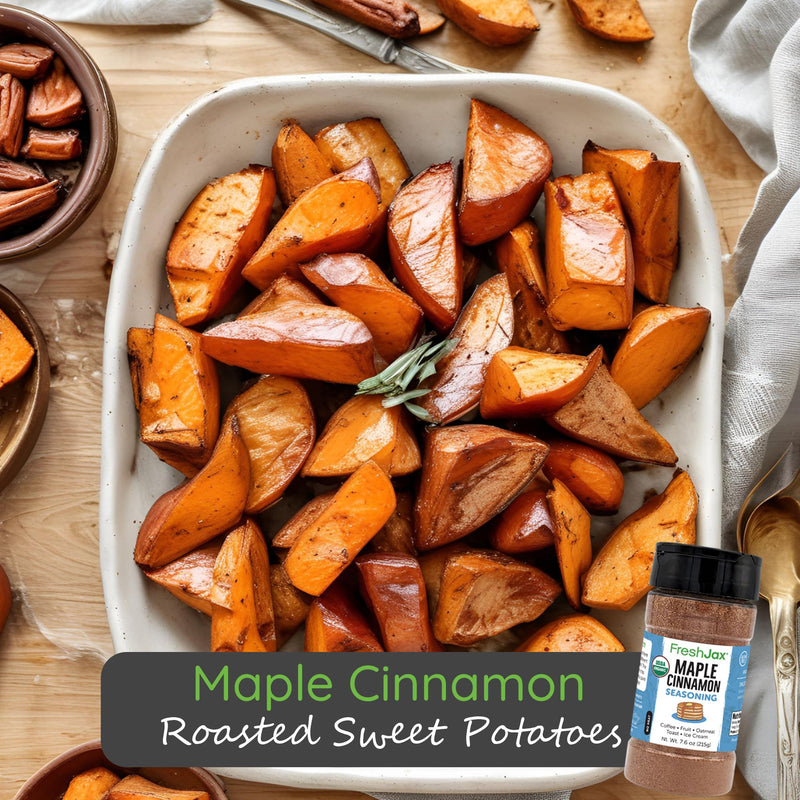 Maple Cinnamon Roasted Sweet Potatoes