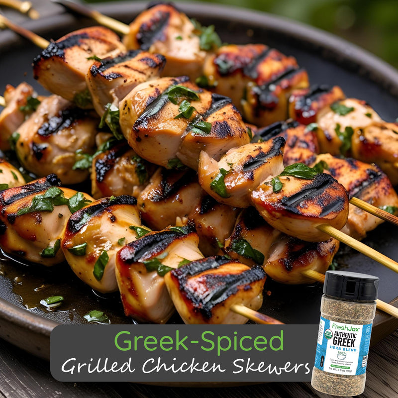 Greek-Spiced Grilled Chicken Skewers