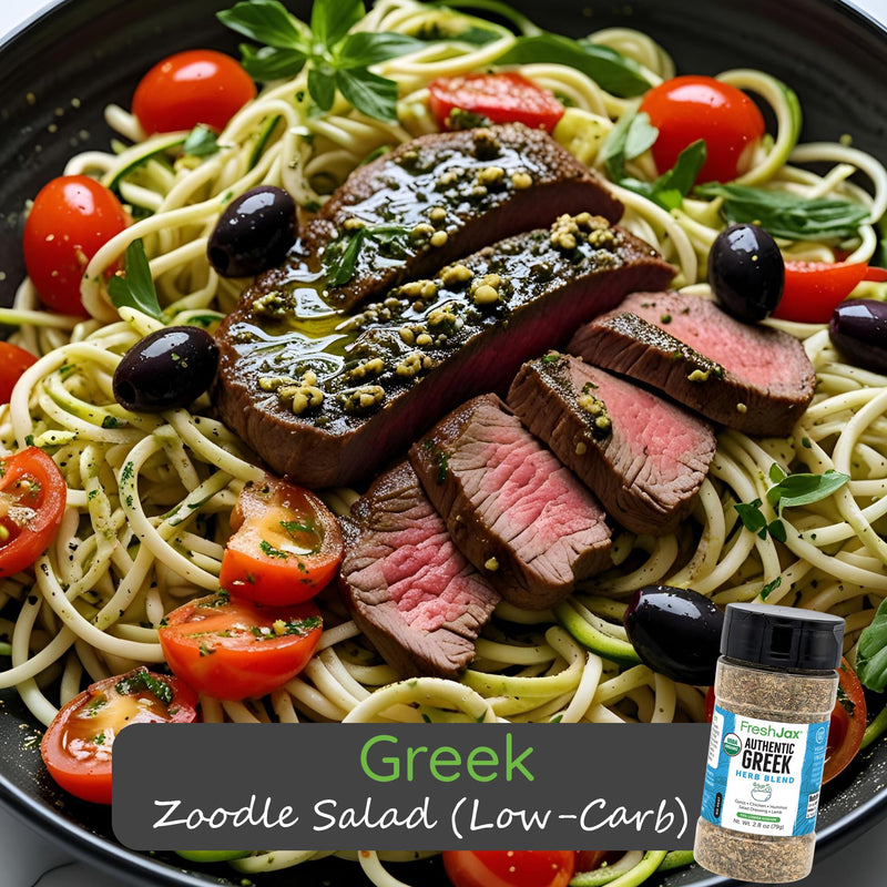 Greek Zoodle Salad (Low-Carb)