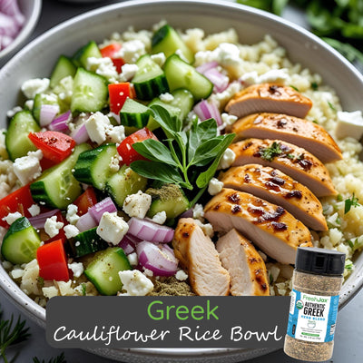 Greek Cauliflower Rice Bowl