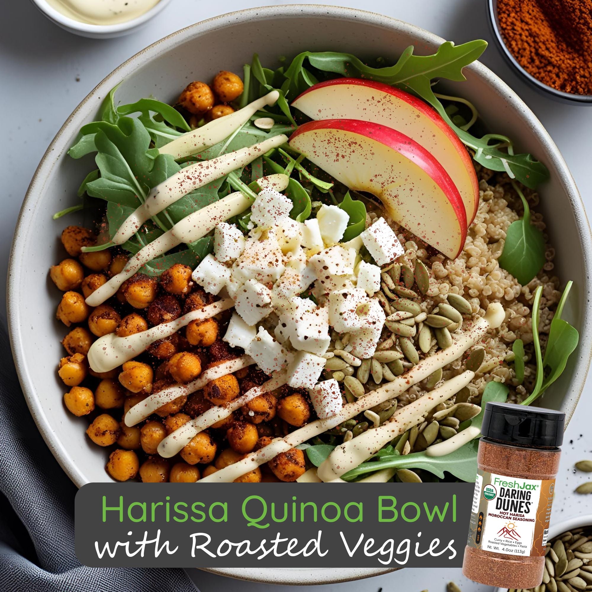 Harissa Quinoa Bowl with Roasted Veggies