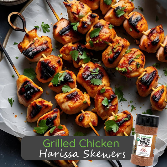Grilled Chicken Harissa Skewers