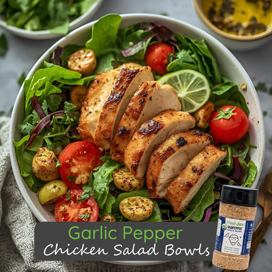 Garlic Pepper Chicken Salad Bowls