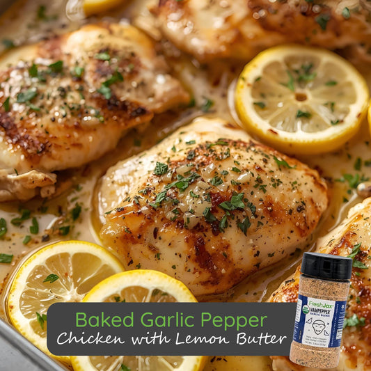 Baked Garlic Pepper Chicken with Lemon Butter
