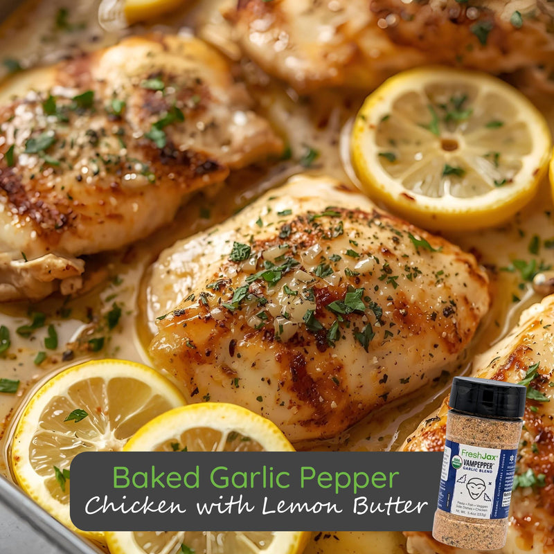 Baked Garlic Pepper Chicken with Lemon Butter
