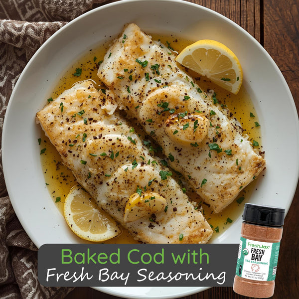 Baked Cod with Fresh Bay Seasoning