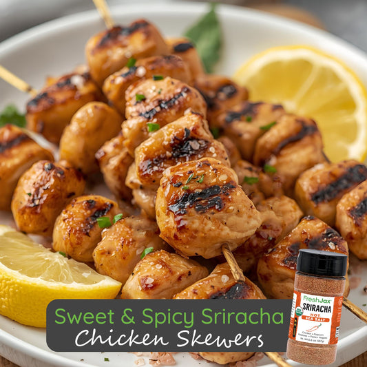Sweet & Spicy Sriracha Chicken Skewers