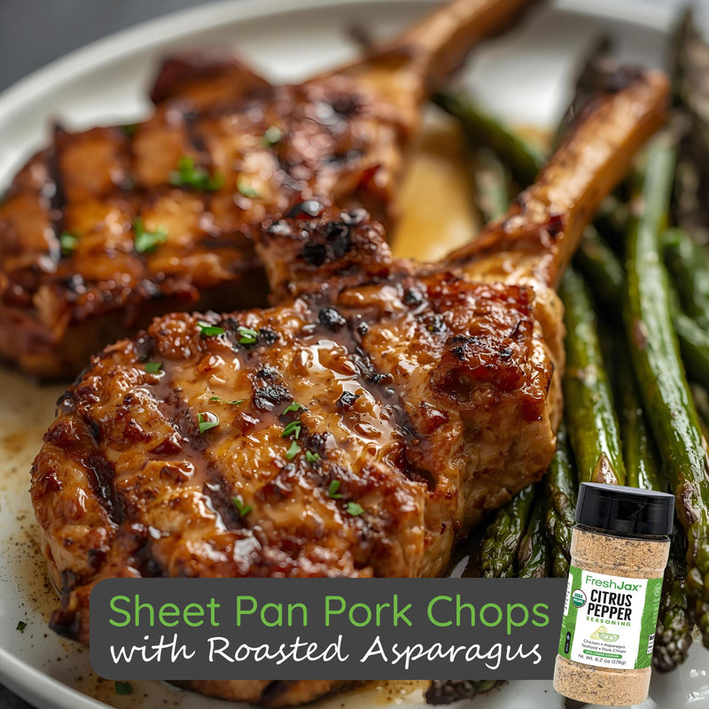 Sheet Pan Pork Chops with Roasted Asparagus