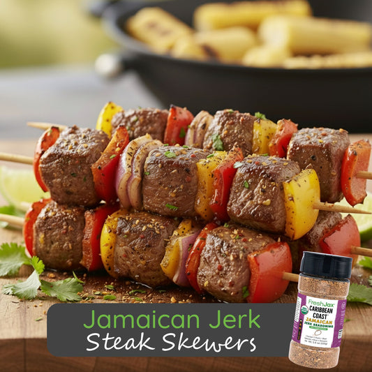 Jamaican Jerk Steak Skewers