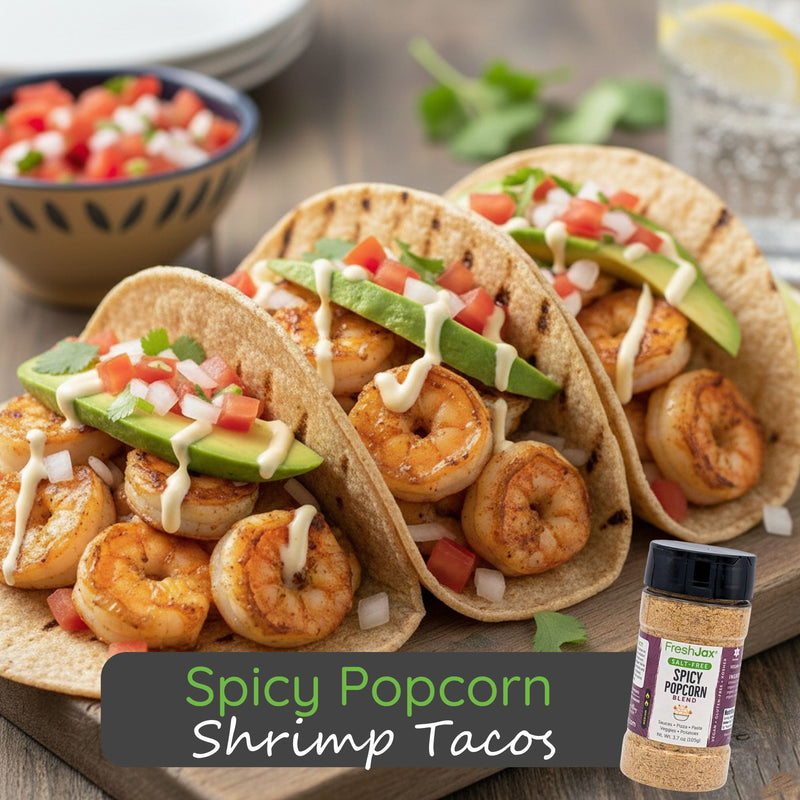 Spicy Popcorn Shrimp Tacos