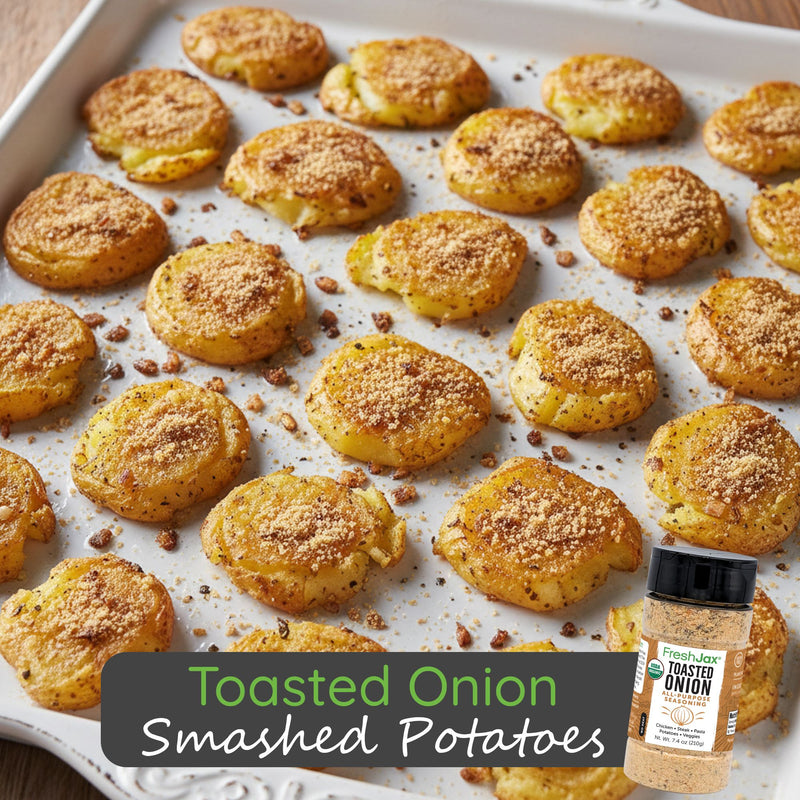 Toasted Onion Smashed Potatoes