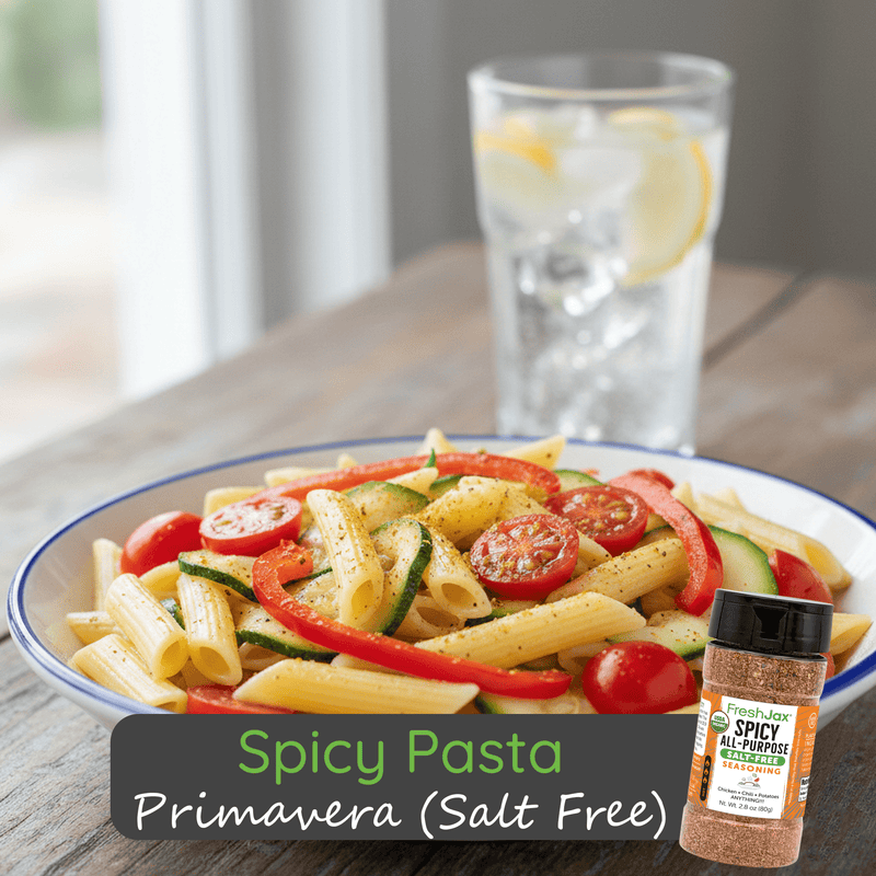 Spicy Pasta Primavera (Salt Free)