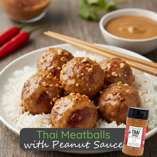 Thai Meatballs with Peanut Sauce