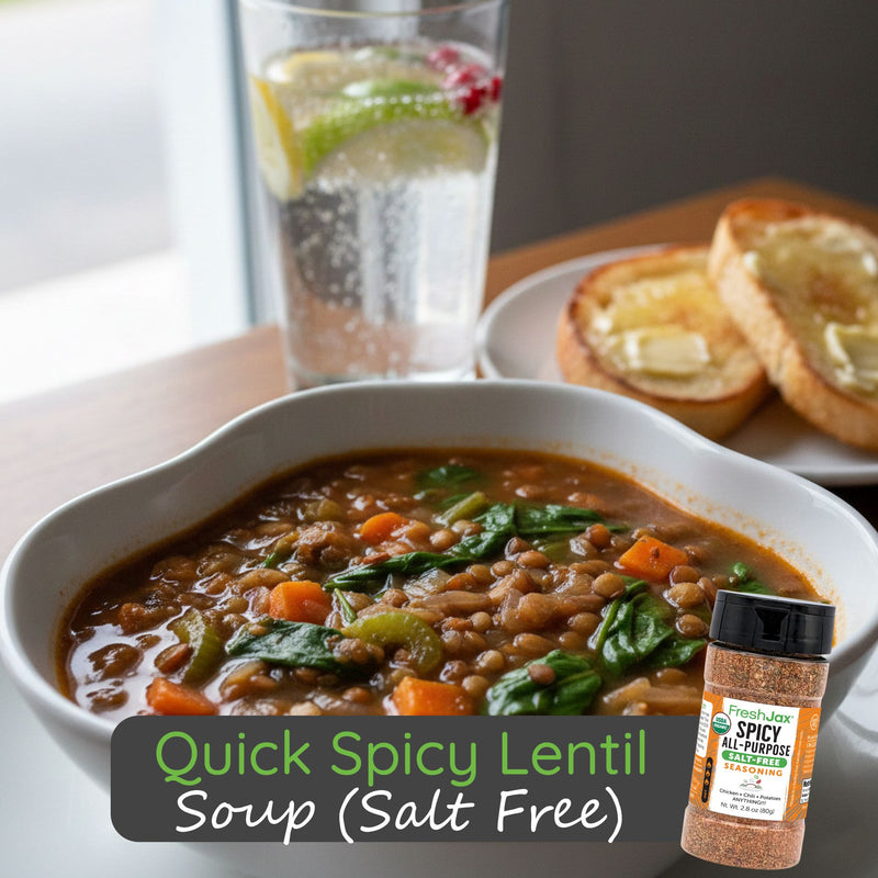 Quick Spicy Lentil Soup (Salt Free)