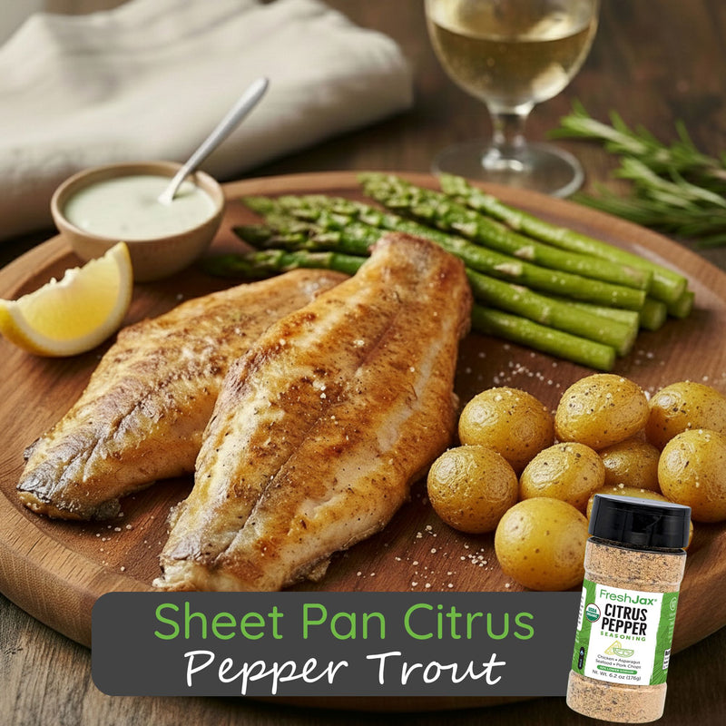 Sheet Pan Citrus Pepper Trout