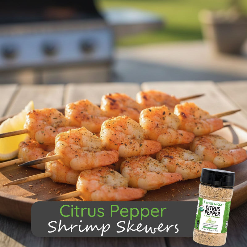 Citrus Pepper Shrimp Skewers