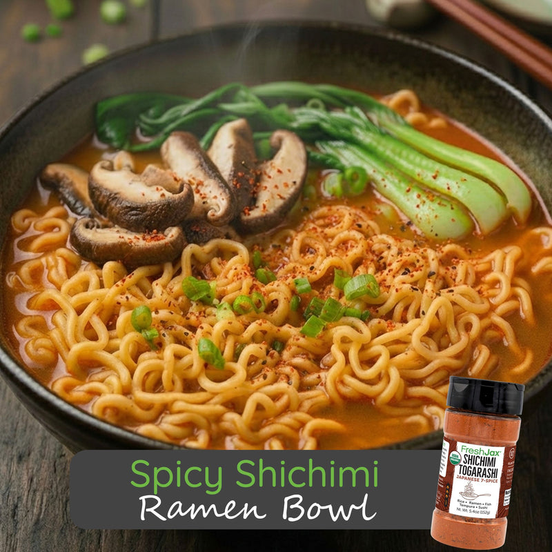 Spicy Shichimi Ramen Bowl (Traditional or Vegan)