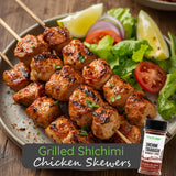 Grilled Shichimi Chicken Skewers