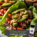 Turkey Burger Lettuce Wraps with Maple Bourbon BBQ Ranch