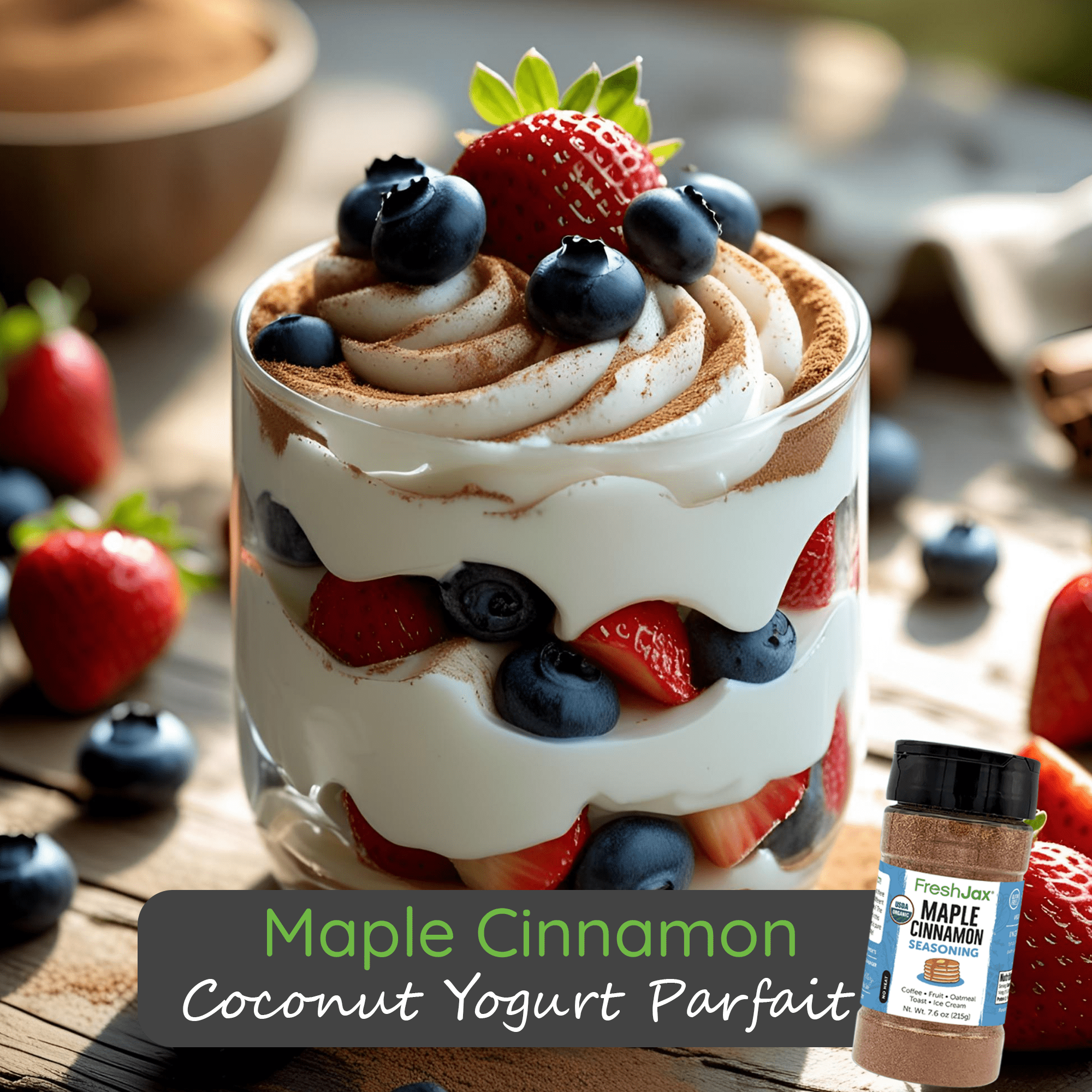 Maple Cinnamon Coconut Yogurt Parfait