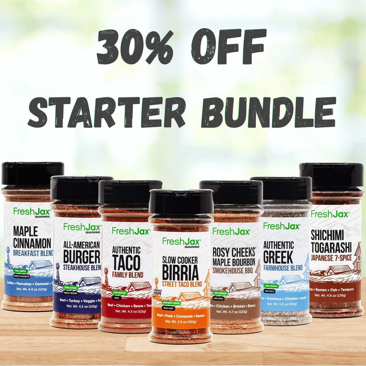 The Essential 7-Piece Pantry Seasoning Set