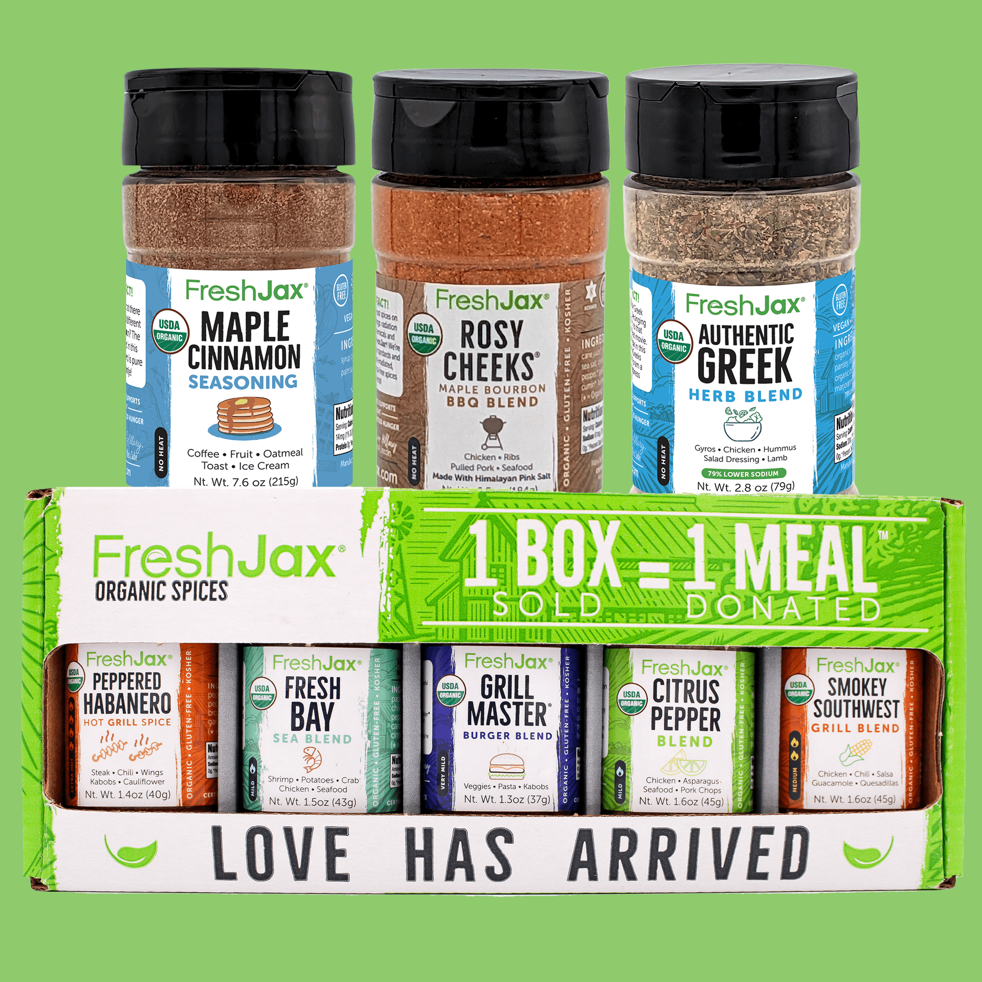 The Starter Bundle - Grill Seasoning Gift Set, Greek, Maple Cinnamon and Rosy cheeks