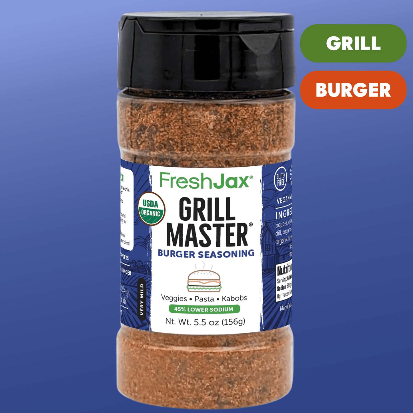 Grill Master Organic Burger Seasoning – Low Sodium Bold & Smoky