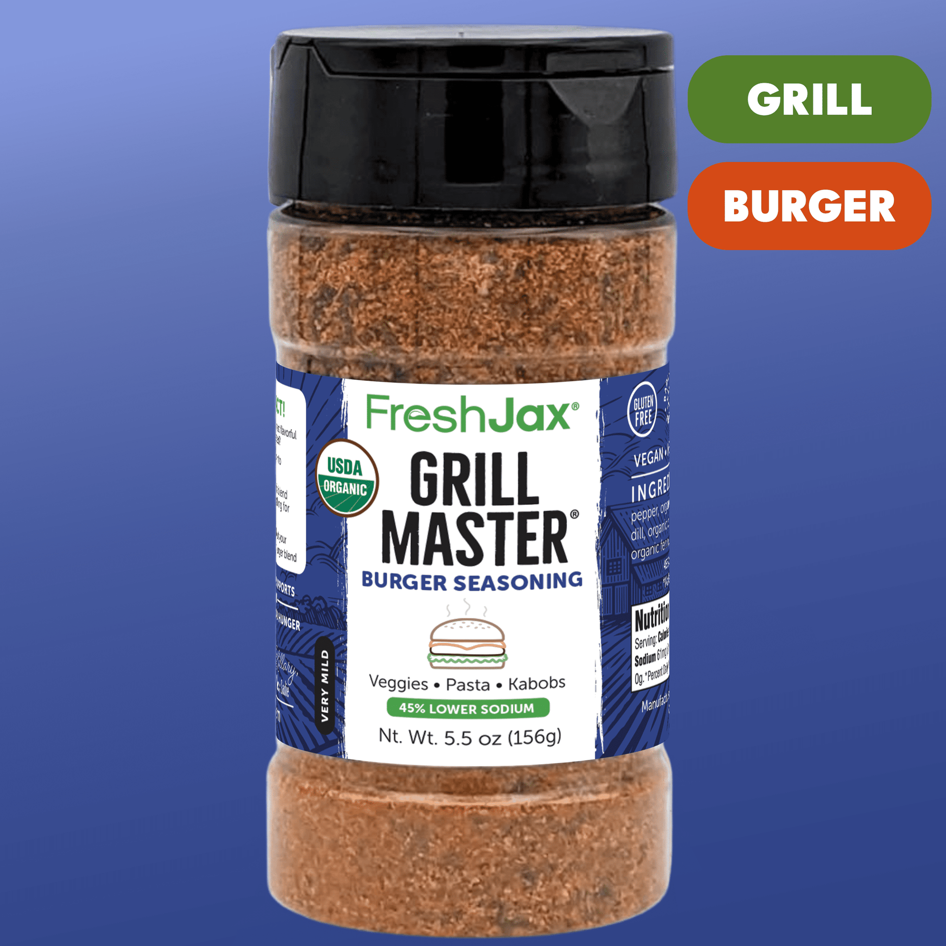Grill Master Organic Burger Seasoning – Low Sodium Bold & Smoky
