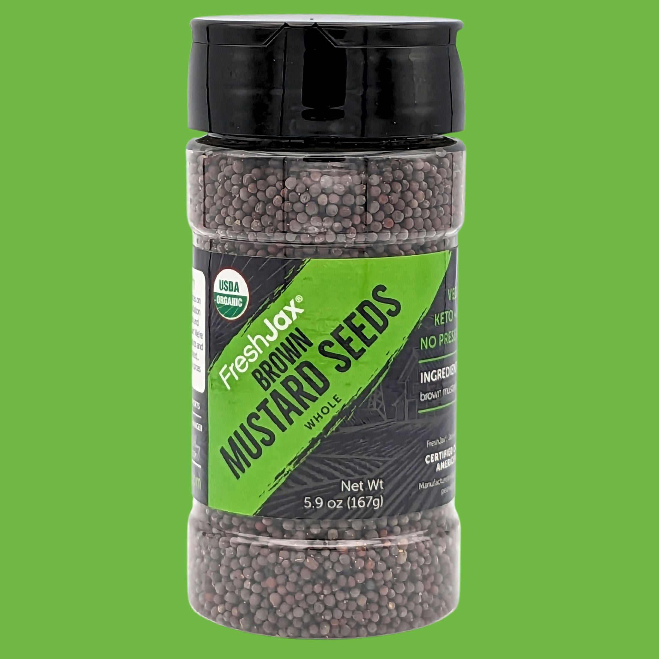 FreshJax Organic Spices : Whole Brown Mustard Seeds