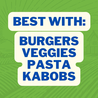 FreshJax Organic Seasonings Grill Master Burger Flavor Suggestions: Burgers, Veggies, Pasta, Kabobs