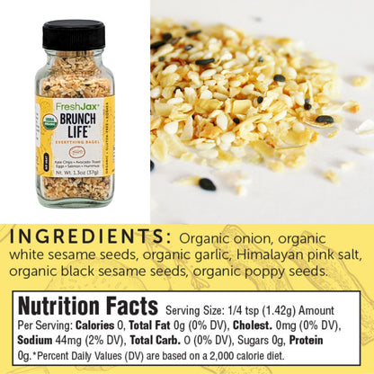 FreshJax Organic Spices Brunch Life Everything Bagel Seasoning Ingredients and Nutrition Information