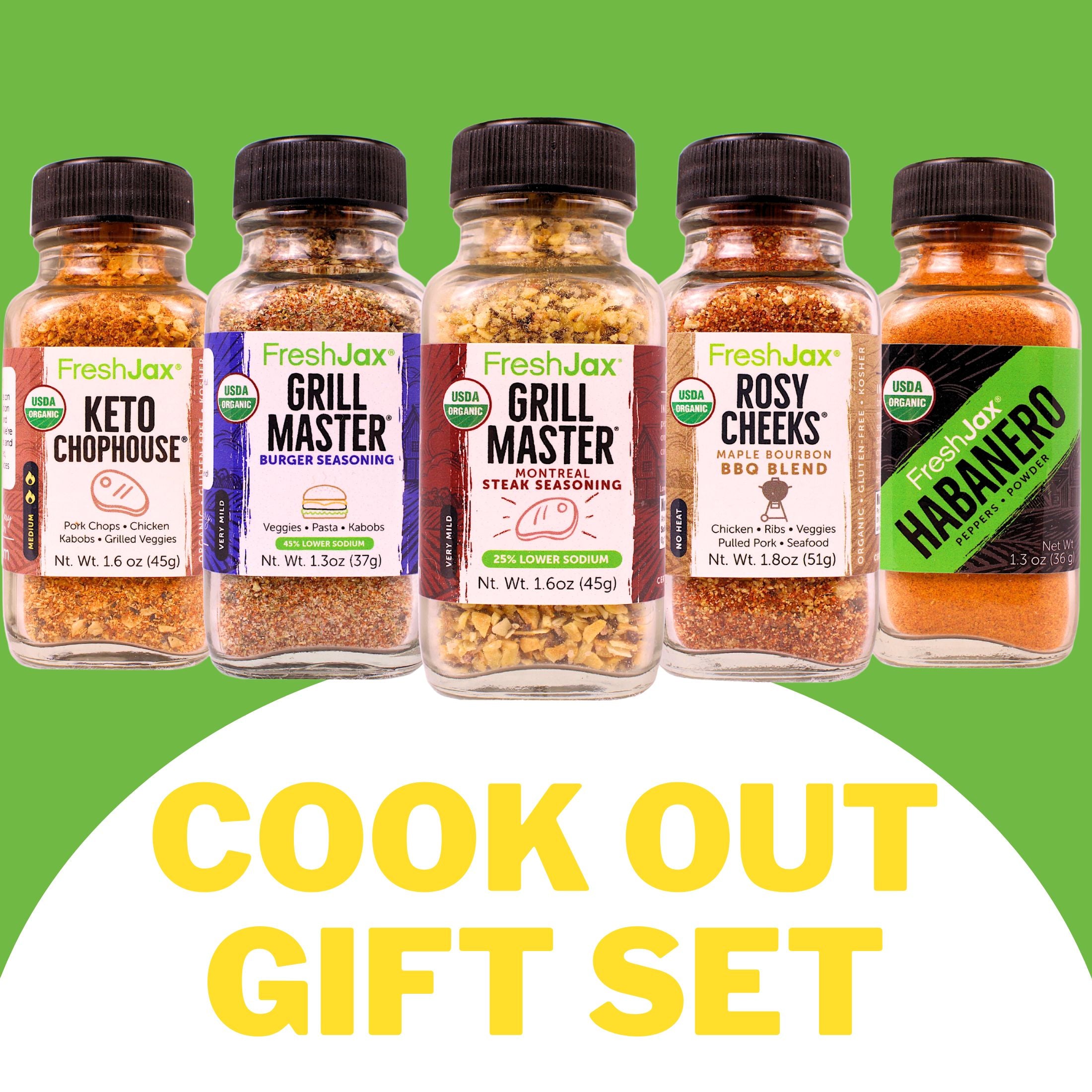 Cook-Out Seasonings 5 Pack | Gourmet Spice Gifts 