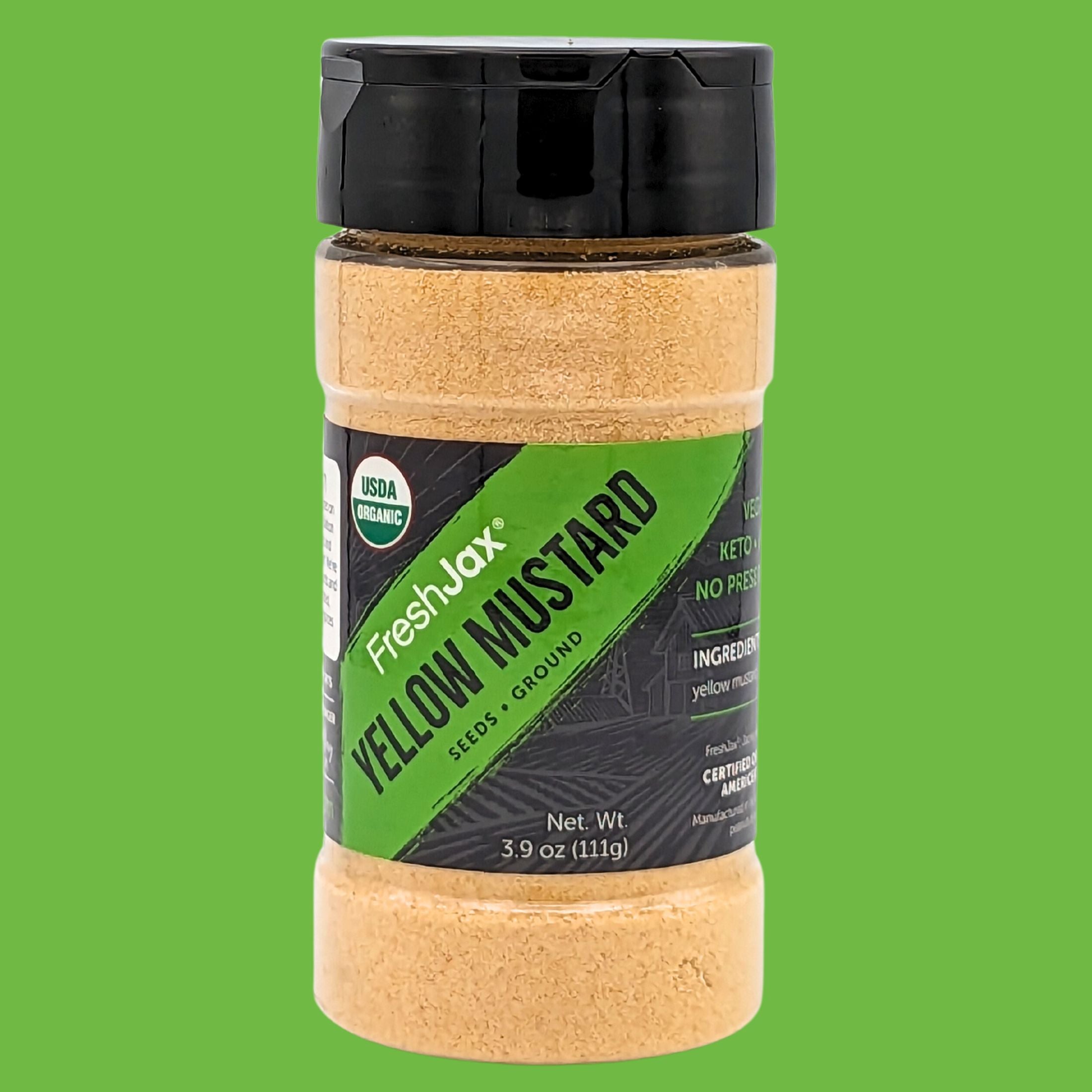 FreshJax Organic Spices Ground Yellow Mustard Seeds