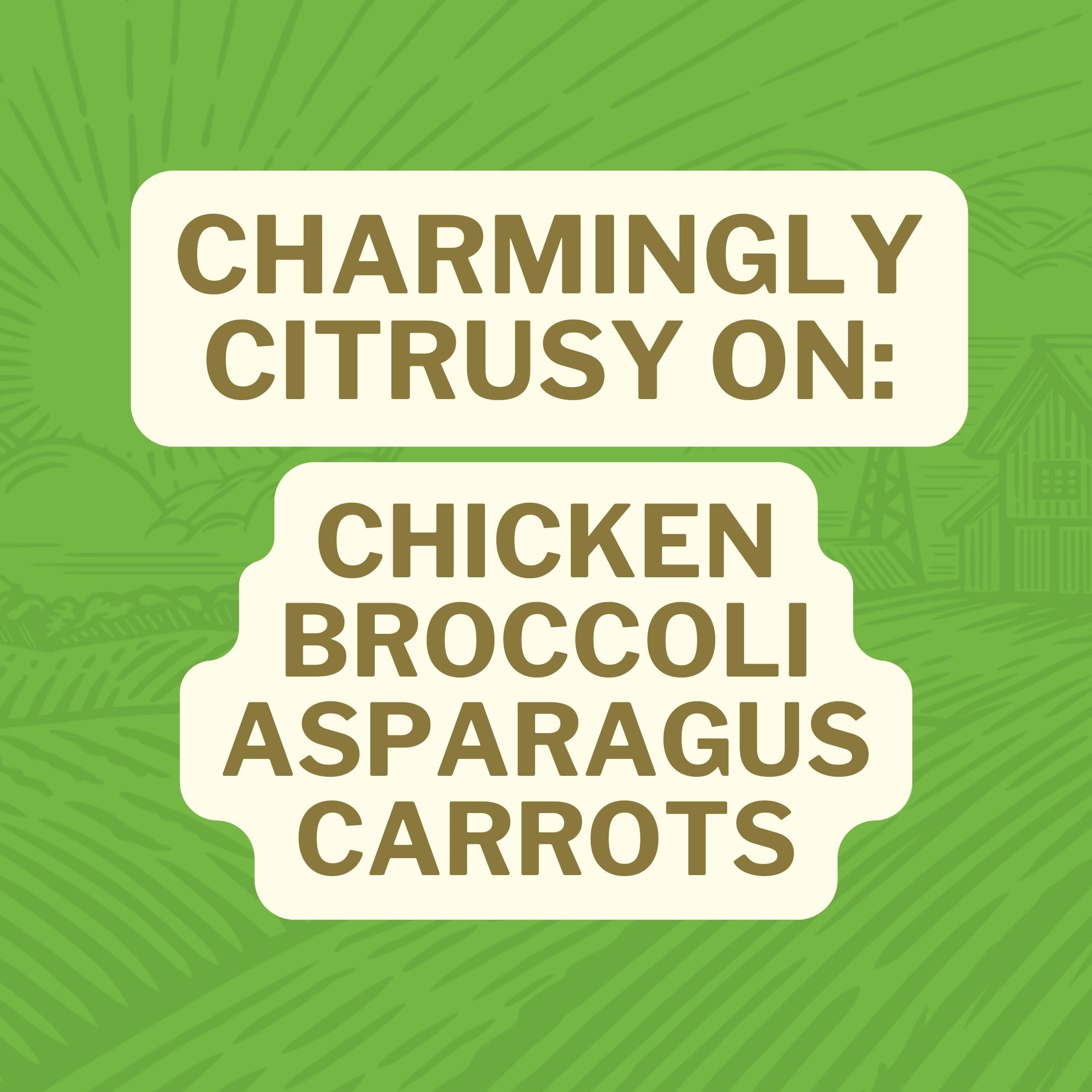 Charmingly Citrusy On: Chicken Broccoli Aparagus Carrots